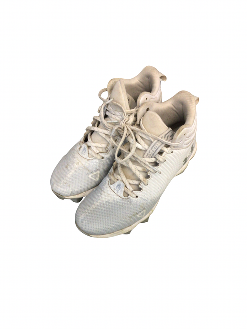 Vist Large View of Product Image Which is Used Under Armour Adult FB Cleats White Senior 6.5