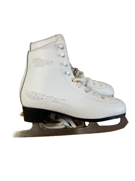 Vist Large View of Product Image Which is Used Lake Placid GLIDER 4000 - 8 WomensFigure Skate White Senior 8