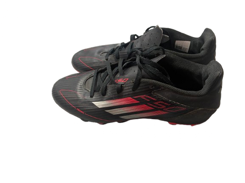 Vist Large View of Product Image Which is Used Adidas Soccer Cleats Black And Red Senior 7.5