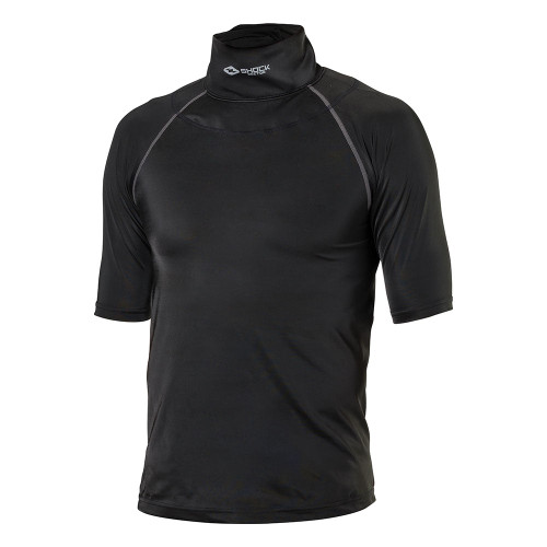Vist Large View of Product Image Which is Shock Doctor Boys Ultra Compression Neckguard Short Sleeve Shirt, Black/Grey