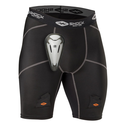 Vist Large View of Product Image Which is Shock DR Men's Compression Hockey Shorts, Black