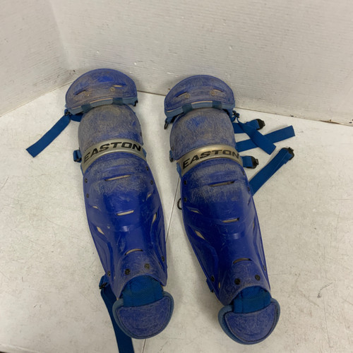 Vist Large View of Product Image Which is Used Easton AGE 9-12 Catchers Leg Guards Royal Blue Youth