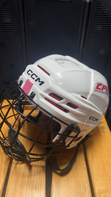 Vist Large View of Product Image Which is Used CCM TACKS70 Helmet Cage Combo White SM