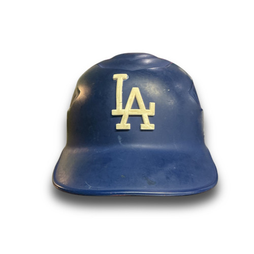 Vist Large View of Product Image Which is Game Used Worn Rawlings LA Dodgers Coaches/Catchers Helmet