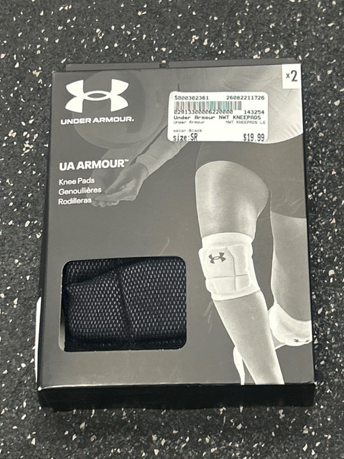 Vist Large View of Product Image Which is Used Under Armour NWT KNEEPADS LG VB Knee Pads Black Senior