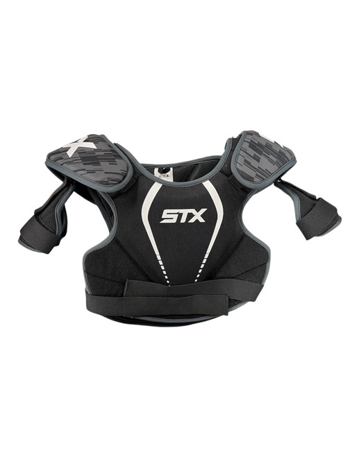 Vist Large View of Product Image Which is Used STX SHOULDER PADS Lacrosse Shoulder Pads Black LG
