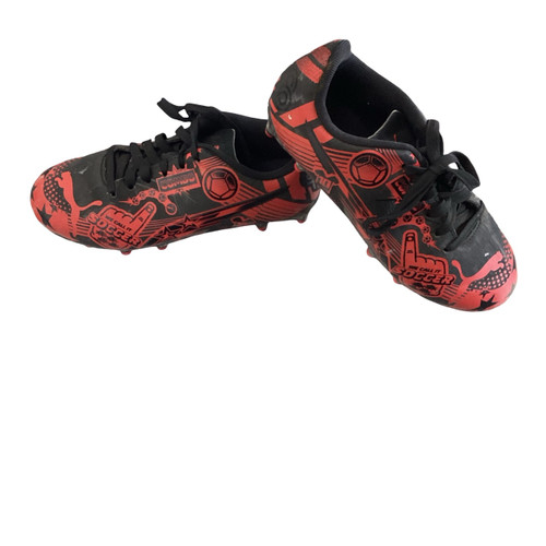 Vist Large View of Product Image Which is Used Puma Soccer Cleats Black And Wine Red Youth 13.0