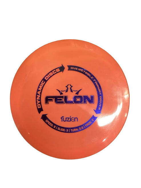 Vist Large View of Product Image Which is Used Dynamic Discs FELON FUZION Disc Golf Driver Orange 171g