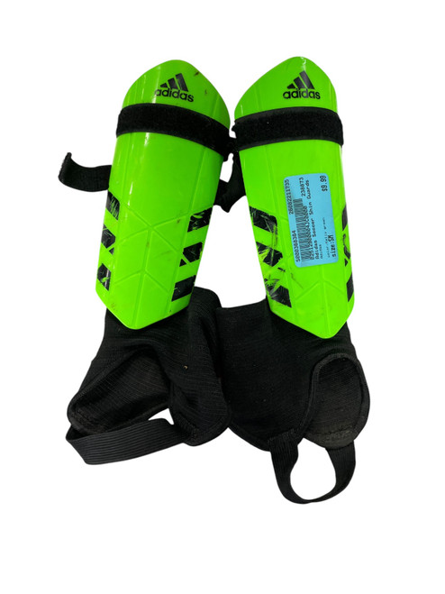 Vist Large View of Product Image Which is Used Adidas Youth Soccer Shin Guards Kelly Green SM, front view