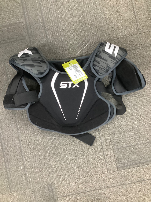 Vist Large View of Product Image Which is Used STX STALLION 75 Lacrosse Shoulder Pads Black MD