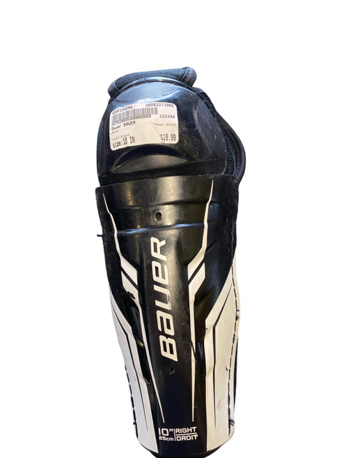 Vist Large View of Product Image Which is Used Bauer BAUER Youth Shin Guards Black 10"
