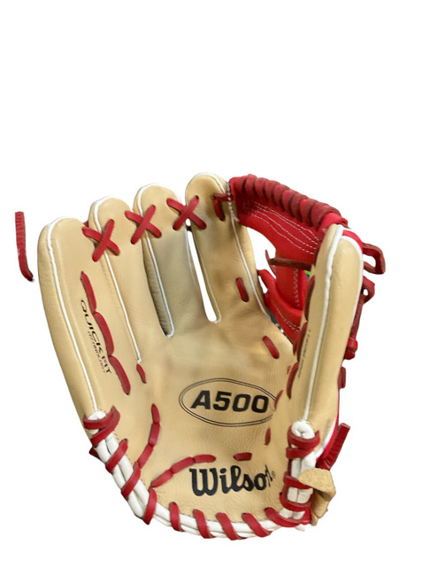 Vist Large View of Product Image Which is Used Wilson A500 BB/SB Glove LH Throw Red 11"