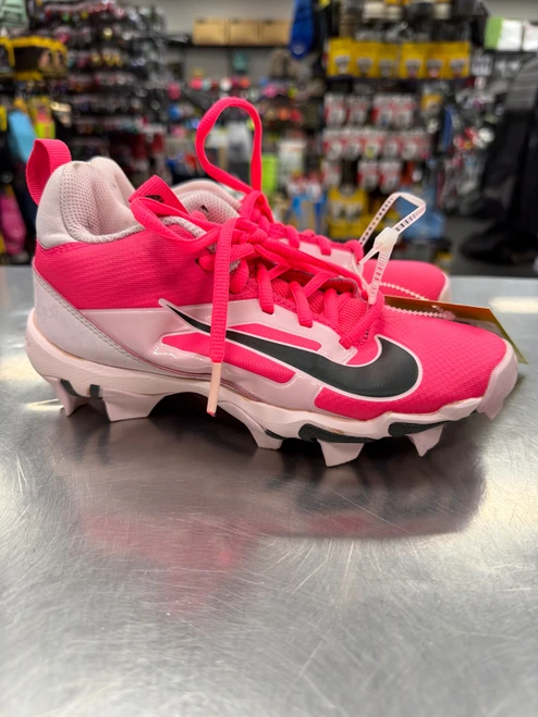 Vist Large View of Product Image Which is Used Nike ALPHA Jr FB Cleats Pink Junior 03