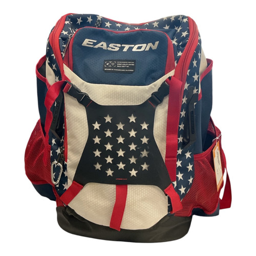 Vist Large View of Product Image Which is Used Easton WALK OFF BB/SB Player Backpack White/Red/Navy