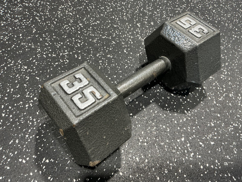 Vist Large View of Product Image Which is Used Hex Dumbbell Grey 35 lb