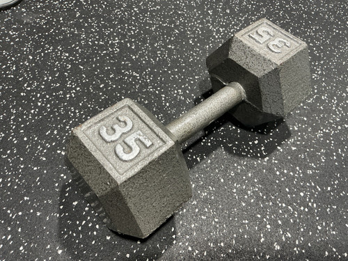 Vist Large View of Product Image Which is Used Hex Dumbbell Silver 35 lb