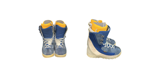 Vist Large View of Product Image Which is Used Burton MOCO Mens Snowboard Boots Grey And Navy Blue Senior 13
