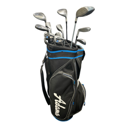 Vist Large View of Product Image Which is Used Adams IDEA 3W-SW AND TAYLORMADE DRIVER Mens Package Set RH Royal Blue And Black 11 Piece