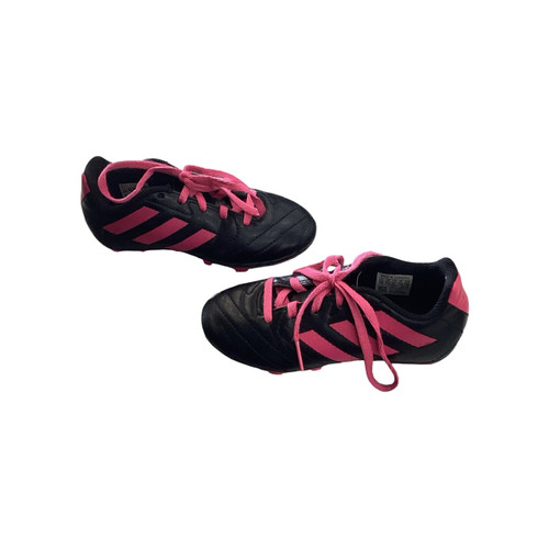 Vist Large View of Product Image Which is Used Adidas Soccer Cleats Black And Pink Youth 11.0