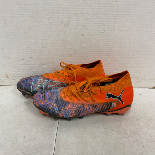 Vist Large View of Product Image Which is Used Puma Soccer Cleats Orange Senior 7.5
