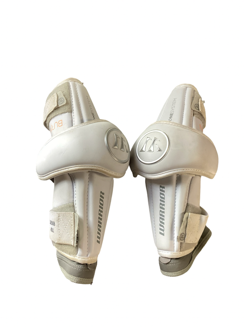 Vist Large View of Product Image Which is Used Warrior BONE SYSTEM Lacrosse Arm Pads/Guards White MD