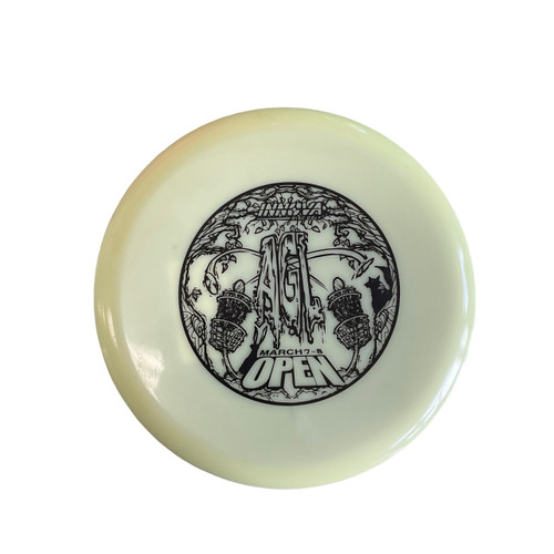 Vist Large View of Product Image Which is Used Innova JUNIPER GLO Disc Golf Mid Range Pearl