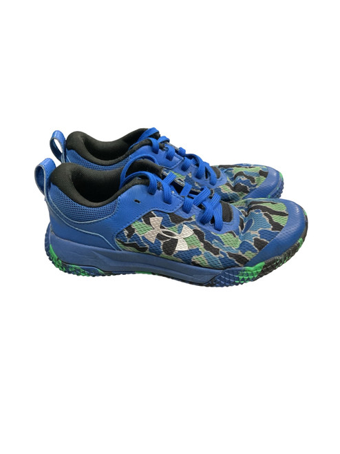 Vist Large View of Product Image Which is Used Under Armour Soccer Indoor Shoes Royal Blue Junior 03.5