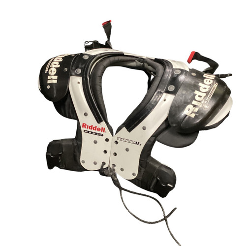 Vist Large View of Product Image Which is Used Riddell WARRIOR IIX FB Shoulder Pads White MD