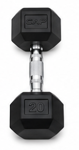 Vist Large View of Product Image Which is New RUBBER DUMBBELL 20 LB