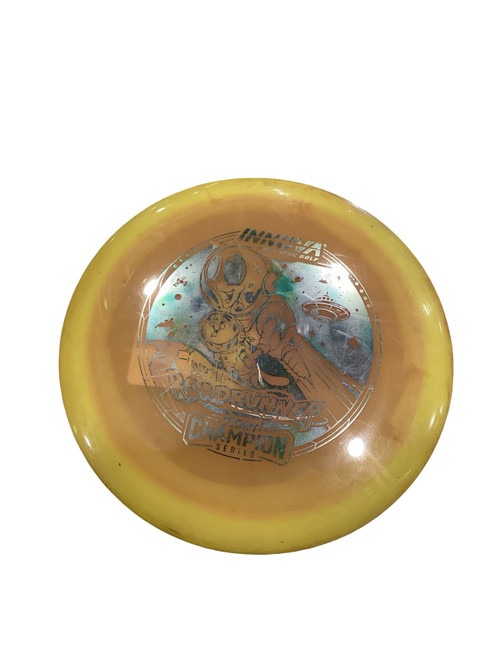 Vist Large View of Product Image Which is Used Innova HOLLY FINLEY ROADRUNNER Disc Golf Driver Yellow