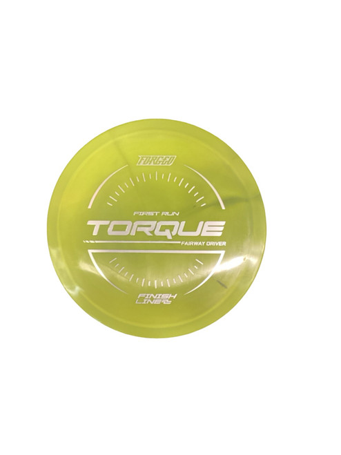 Vist Large View of Product Image Which is Used Finish Line FIRST RUN TORQUE Disc Golf Driver Green