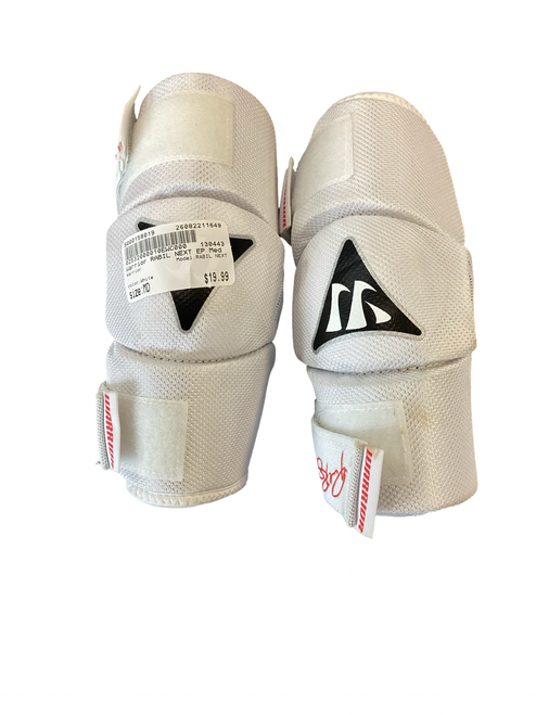 Vist Large View of Product Image Which is Used Warrior RABIL NEXT Lacrosse Arm Pads/Guards White MD