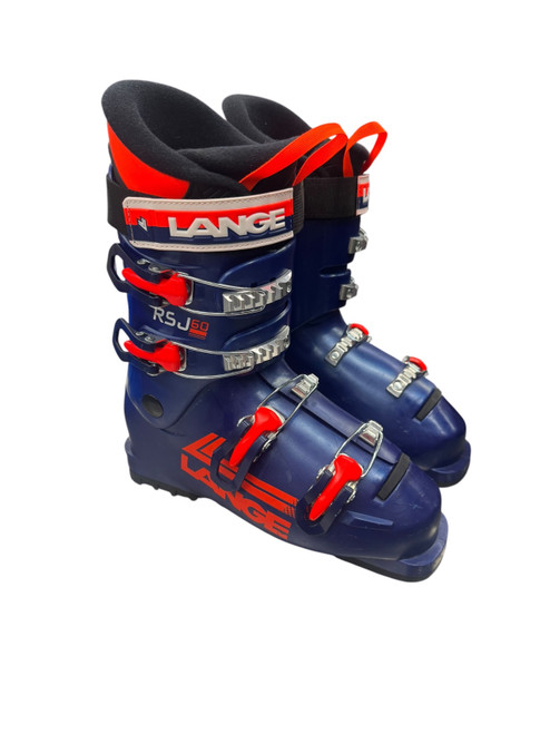 Vist Large View of Product Image Which is Used Lange RSJ 60 Boys DH Ski Boot Navy Blue 245 MP - M06.5 - W07.5