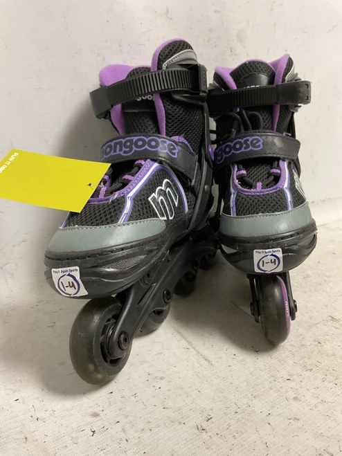 Vist Large View of Product Image Which is Used Mongoose ADJ 1-4 Junior Rec Fitness Skates Purple Adjustable