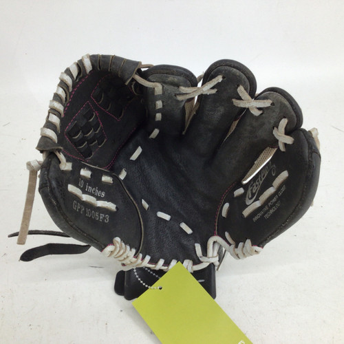 Vist Large View of Product Image Which is Used Mizuno FASTPITCH 10 IN RHT SB FP GLOVE RH Throw Fastpitch Gloves Black 10"
