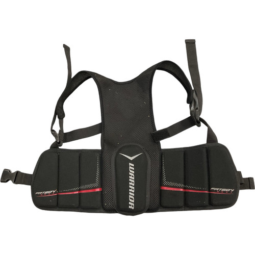 Vist Large View of Product Image Which is Used Warrior WARRIOR FATBOY NEXT RIB PADS Lacrosse Rib Pads Black XS