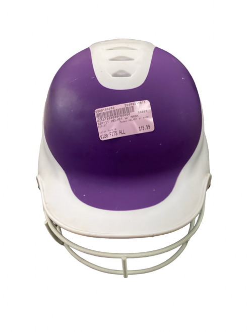 Vist Large View of Product Image Which is Used RIP-IT HELMET W/ MASK Batting Helmet w/Mask Purple Fits all