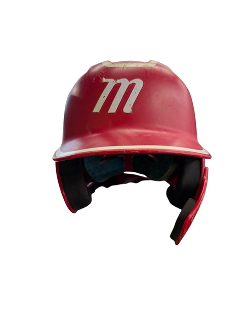 Vist Large View of Product Image Which is Used Marucci BATTING HELMET Batting Helmet No Mask Red One Size