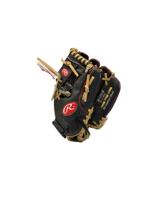 Vist Large View of Product Image Which is Used Rawlings HIGHLIGHT  10.5 BB/SB Glove RH Throw Black 10 1/2"