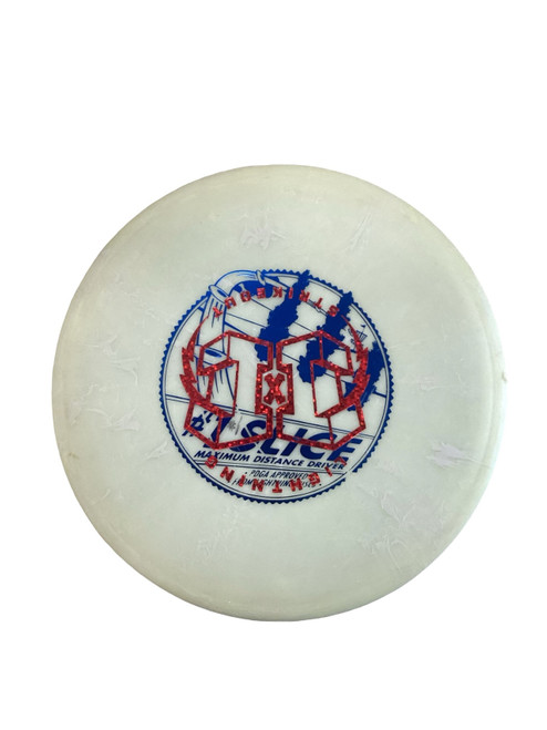 Vist Large View of Product Image Which is Used Lightning 1 SLICE Disc Golf Mid Range White