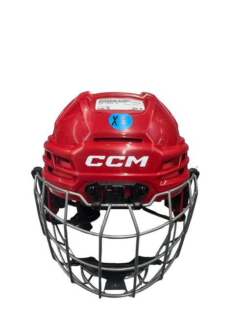 Vist Large View of Product Image Which is Used CCM TACKS 70 Helmet Cage Combo Red XS