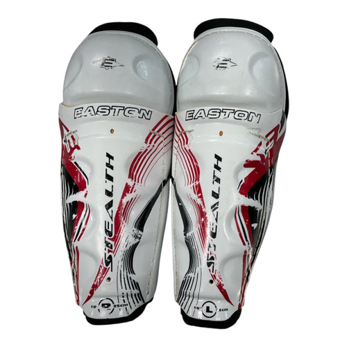 Vist Large View of Product Image Which is Used Easton STEALTH Youth Shin Guards White 10"