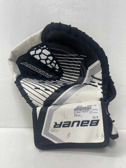 Vist Large View of Product Image Which is Used Bauer PRODIGY Youth Goalie Catcher White