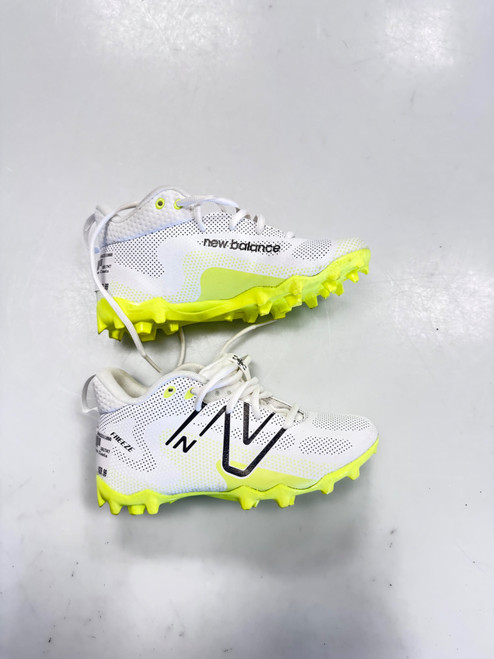 Vist Large View of Product Image Which is Used New Balance LAX Cleats Boys White Junior 02.5