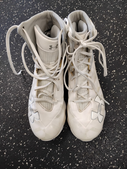 Vist Large View of Product Image Which is Used Under Armour Jr FB Cleats White Junior 04