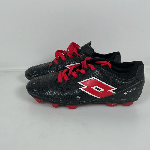 Vist Large View of Product Image Which is Used Lotto Soccer Cleats Black Jr 02