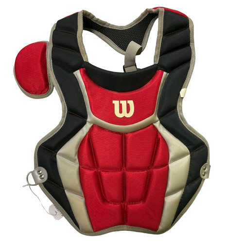 Vist Large View of Product Image Which is Used Wilson YOUTH CHEST PROTECTOR Catchers Chest Protector Red Youth