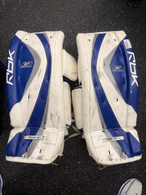 Vist Large View of Product Image Which is Used Reebok PREMIER SERIES II Goalie Leg Pads Inter Royal Blue 29"
