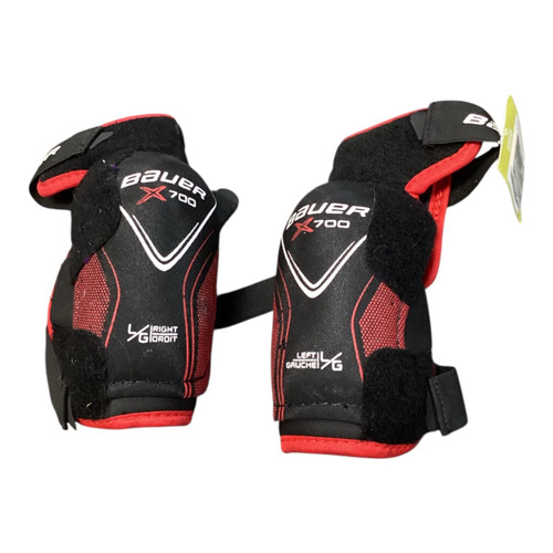 Vist Large View of Product Image Which is Used Bauer X700 JR L ELBOW PADS Junior Elbow Pads LG
