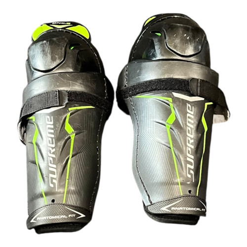 Vist Large View of Product Image Which is Used Bauer ONE.6 Junior Shin Guards Black 10"